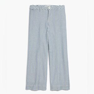 Madewell Emmett Wide-Leg Crop Pants in‎ Herringbone Railroad Stripe